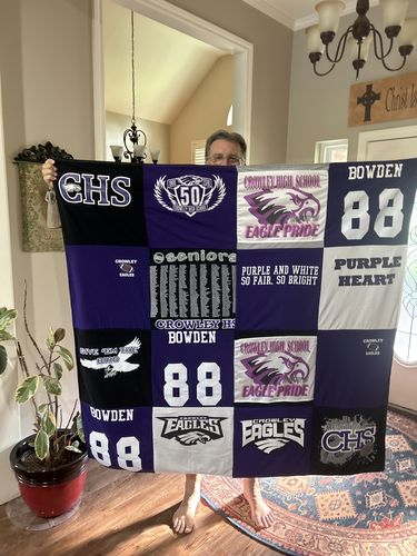 T-shirt quilt featuring crowley eagles by Trina from TX