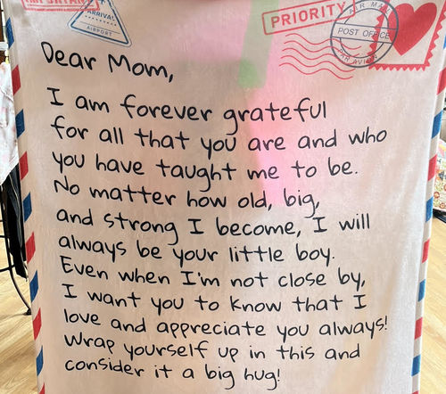 Customer photo review of Dear Mom - From Son - Personalized Giant Love Letter Blanket - SS361