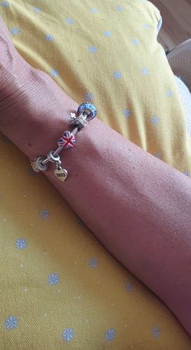 Customer photo review of Children's 'King Charles III Coronation’ Silver Plated Charm Bead Bracelet