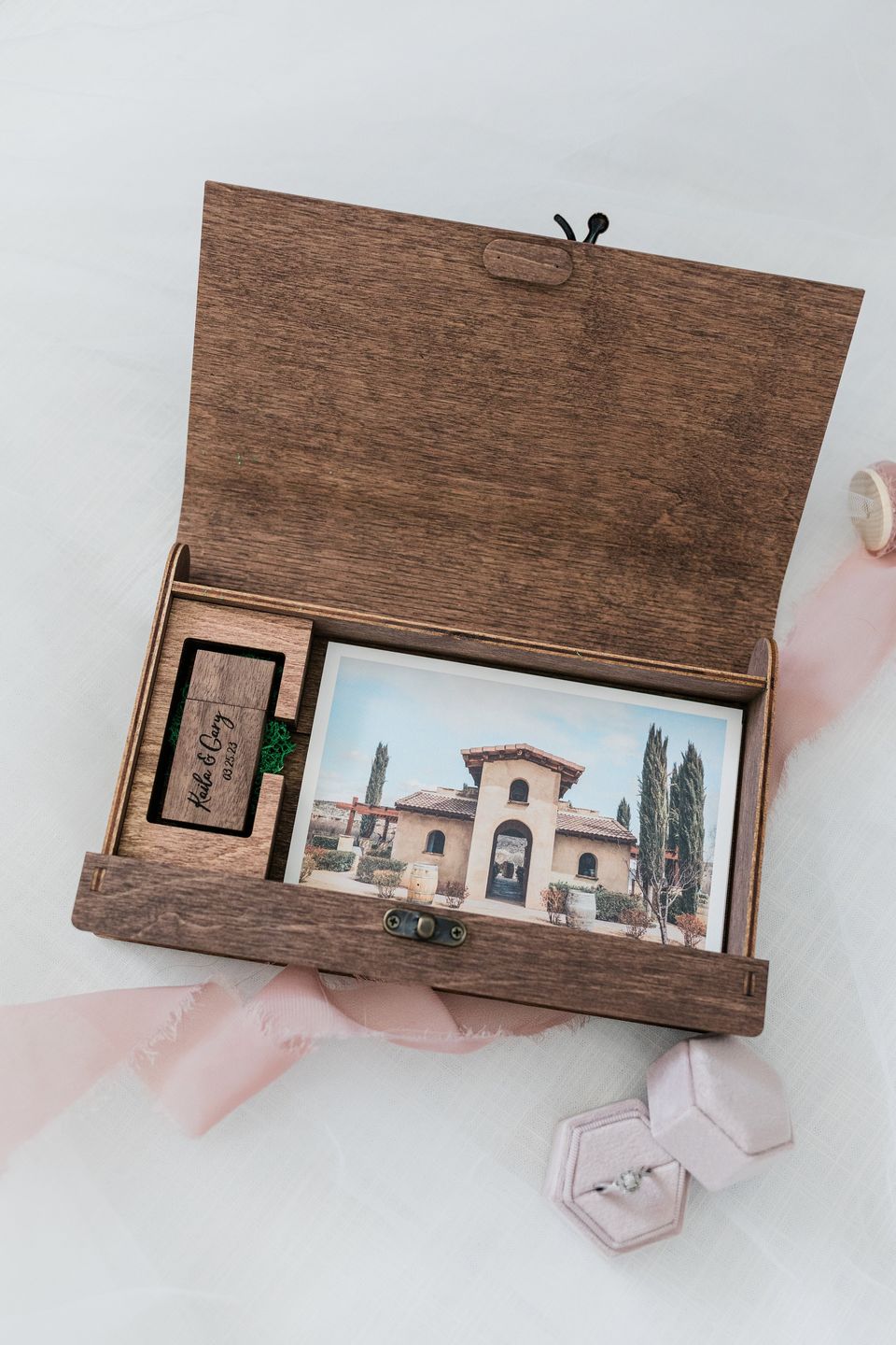 Customer photo review of Wedding Photo Box Wooden Memory Print Box