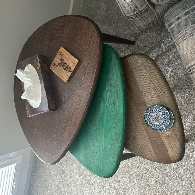 Customer photo review of Ercol Style Solid Oak Set of Three Nesting Table
