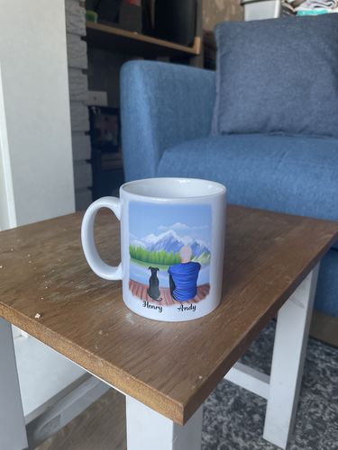 Customer photo review of Man & Dogs - Best Friends Personalised Mug
