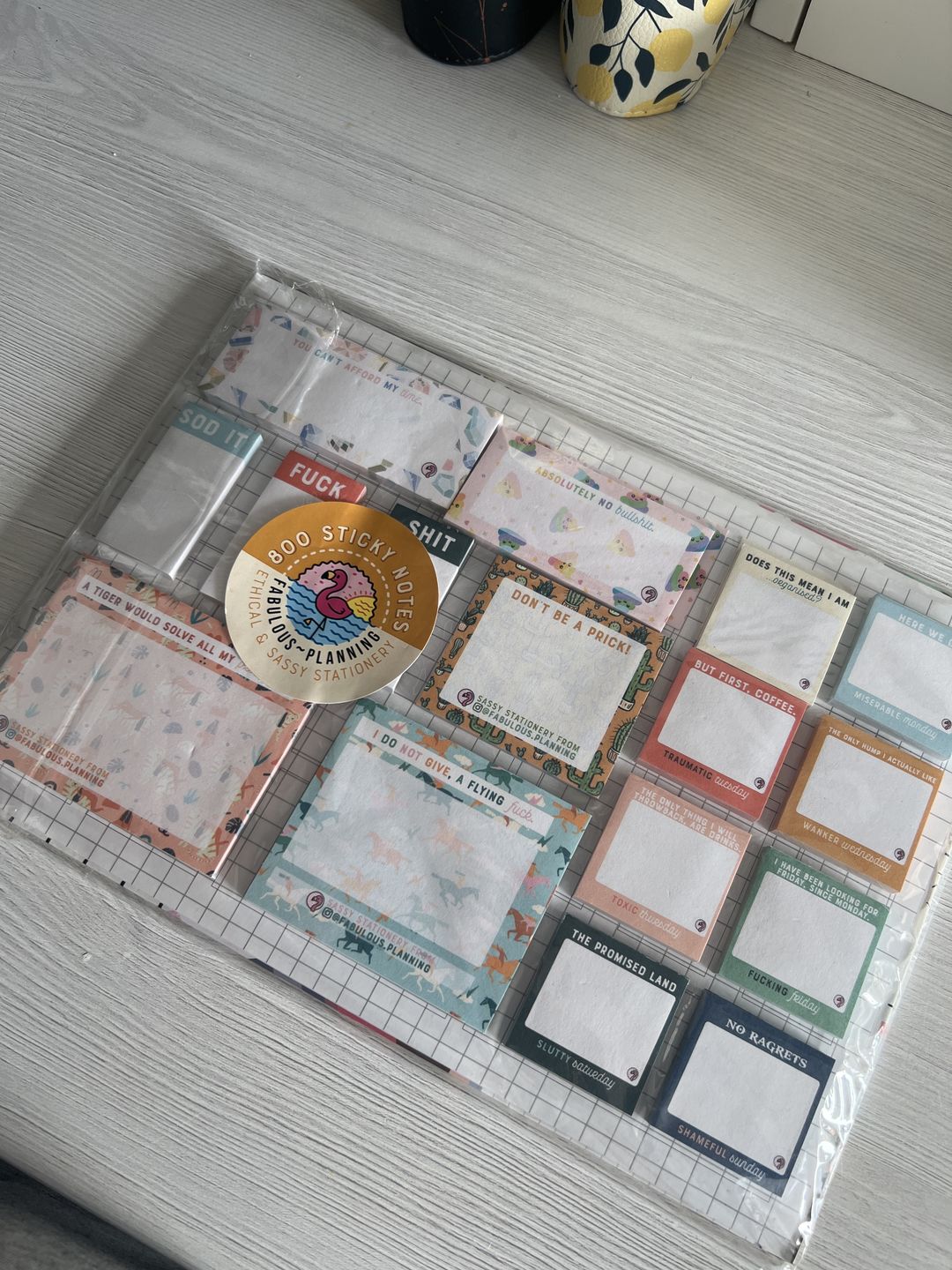 Customer photo review of Sassy Sticky Notes - Explicit Collection - Seconds
