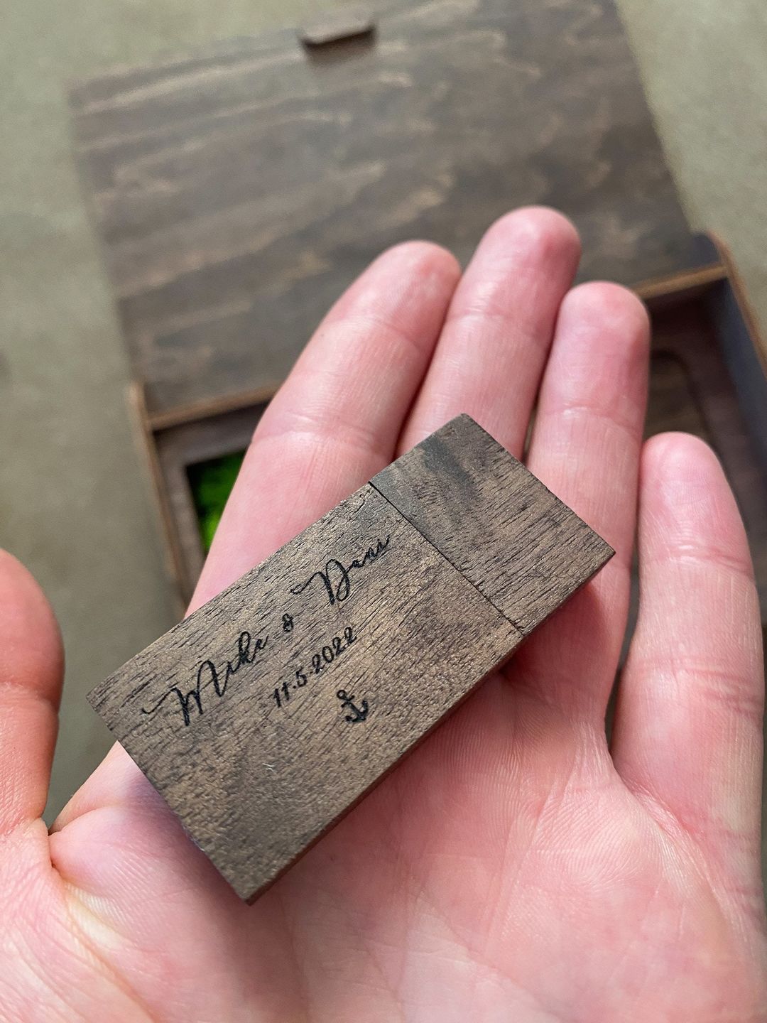 Customer photo review of Wedding Photo Box Wooden Memory Print Box
