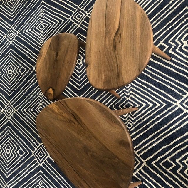 Customer photo review of Ercol Style Solid Walnut Set of Three Nesting Table