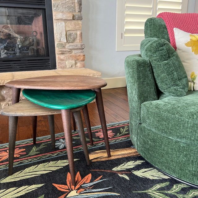 Customer photo review of Ercol Style Solid Oak Set of Three Nesting Table