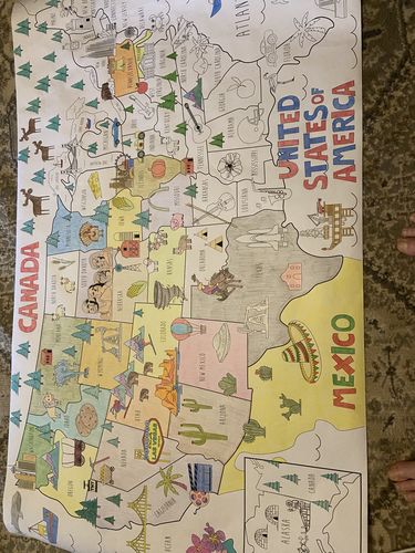 Customer photo review of USA Map Coloring Sheet