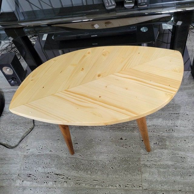 Customer photo review of Solid Spruce Modern Center Table