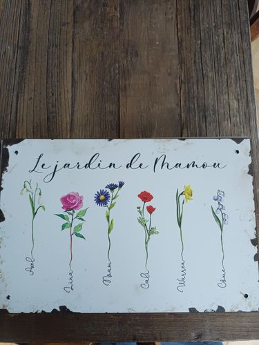 Customer photo review of Mon jardin/balcon - Plaque de porte personnalisée