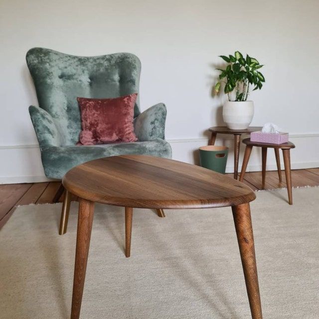 Customer photo review of Ercol Style Solid Walnut Set of Three Nesting Table