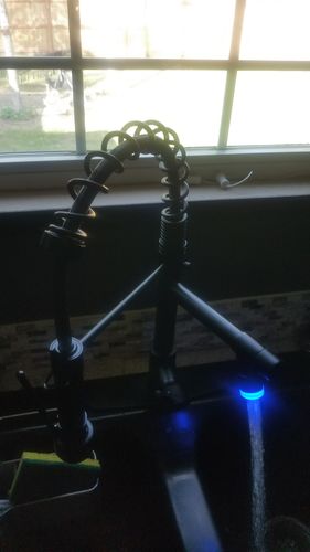 Customer photo review of Touch On Deck Mount Pull Down Sprayer Kitchen Faucet Black