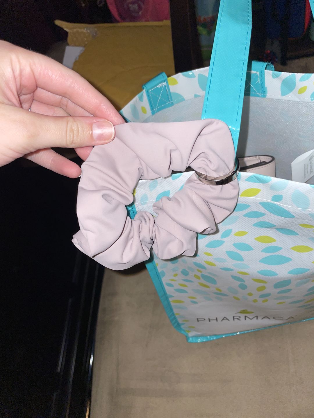 Customer photo review of Blushing Babe Key Chain Scrunchie