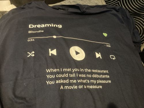 Customer photo review of Your Favorite Song T-Shirt Music Player