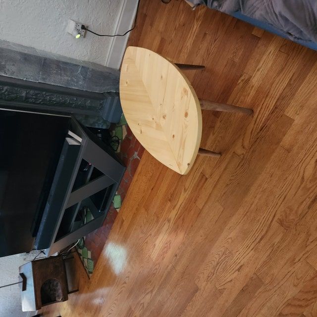 Customer photo review of Solid Spruce Modern Center Table