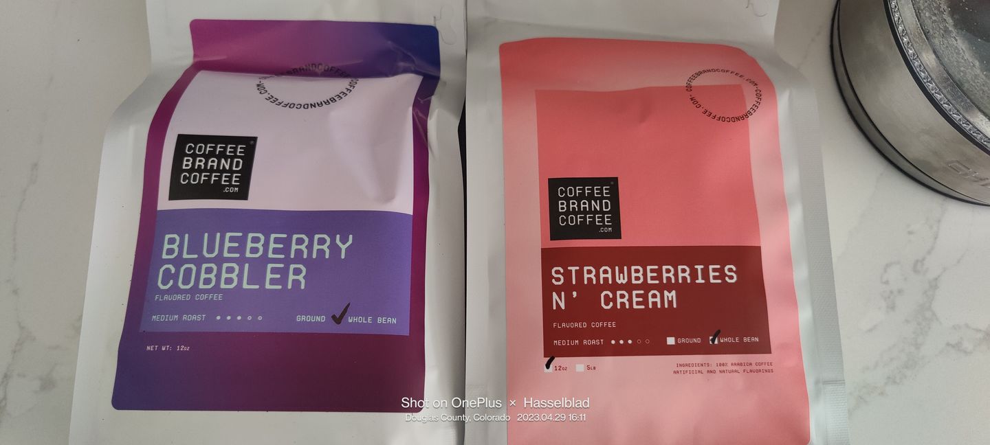 Customer photo review of Strawberries 'n Cream Flavored Coffee