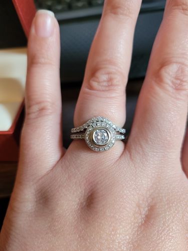 Customer photo review of Wishbone CZ Eternity Ring in Sterling Silver