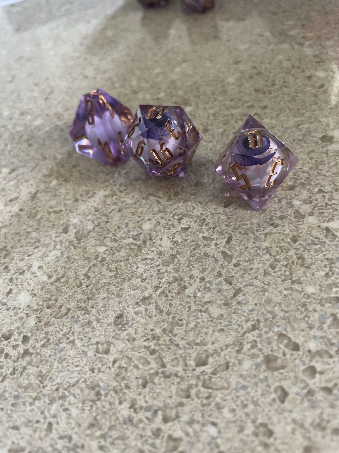 Customer photo review of Liquid Core Eyeball - Dice Set
