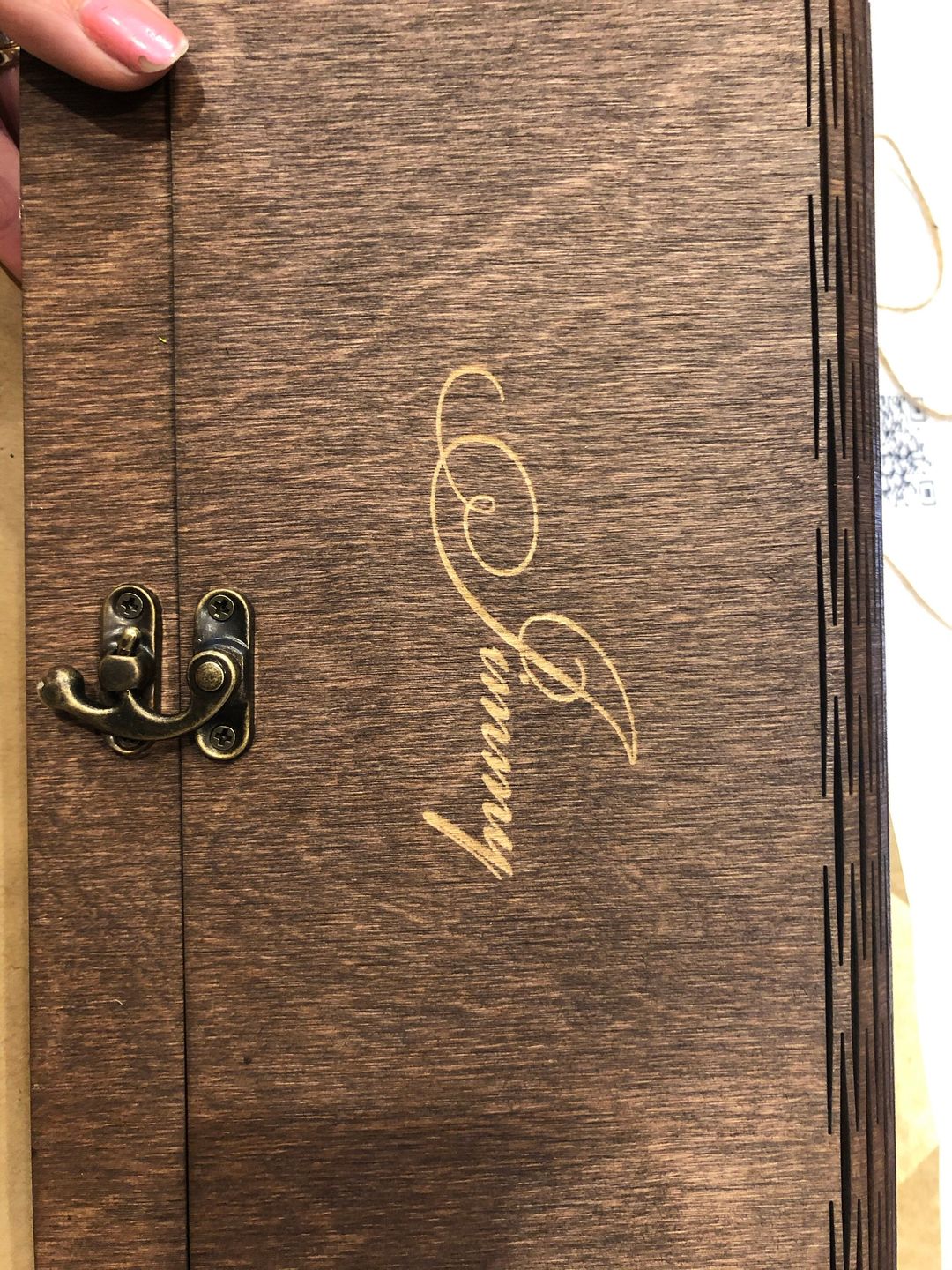 Customer photo review of Wedding Photo Box Wooden Memory Print Box