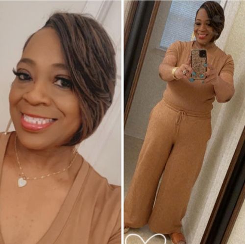 Customer photo review of Chelsea Pant Set (Dusty Teal)