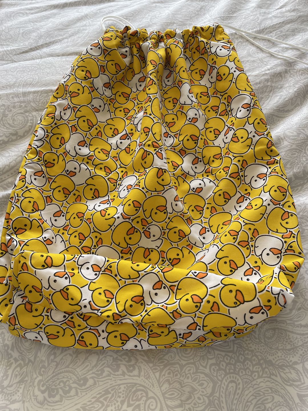 Customer photo review of Yellow and White Rubber Ducks Polycotton Fabric