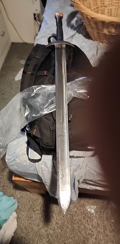 Customer photo review of 39" Full Tang Serpent Breath Sword of Uhtred Ragnarson (Spring Steel & D2 Steel Battle Ready are available) from The Last Kingdom