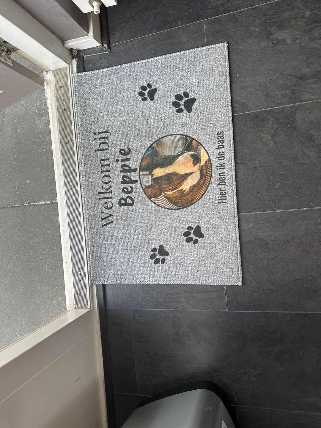 Customer photo review of Eigen foto - Gepersonaliseerde huisdier deurmat