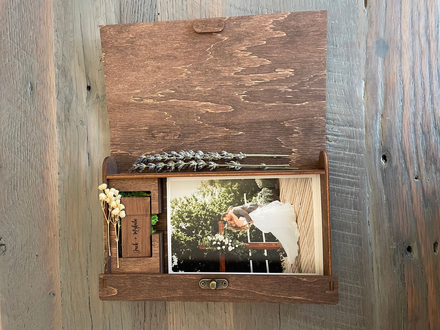 Customer photo review of Wedding Photo Box Wooden Memory Print Box