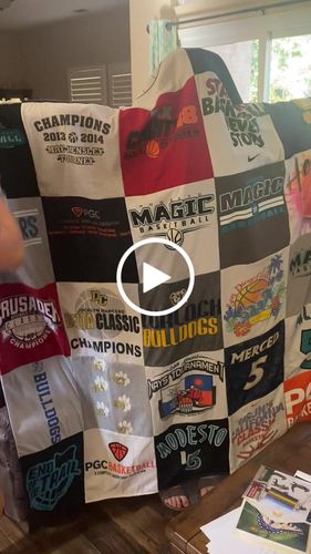T-shirt quilt featuring bulldogs by julie from CA