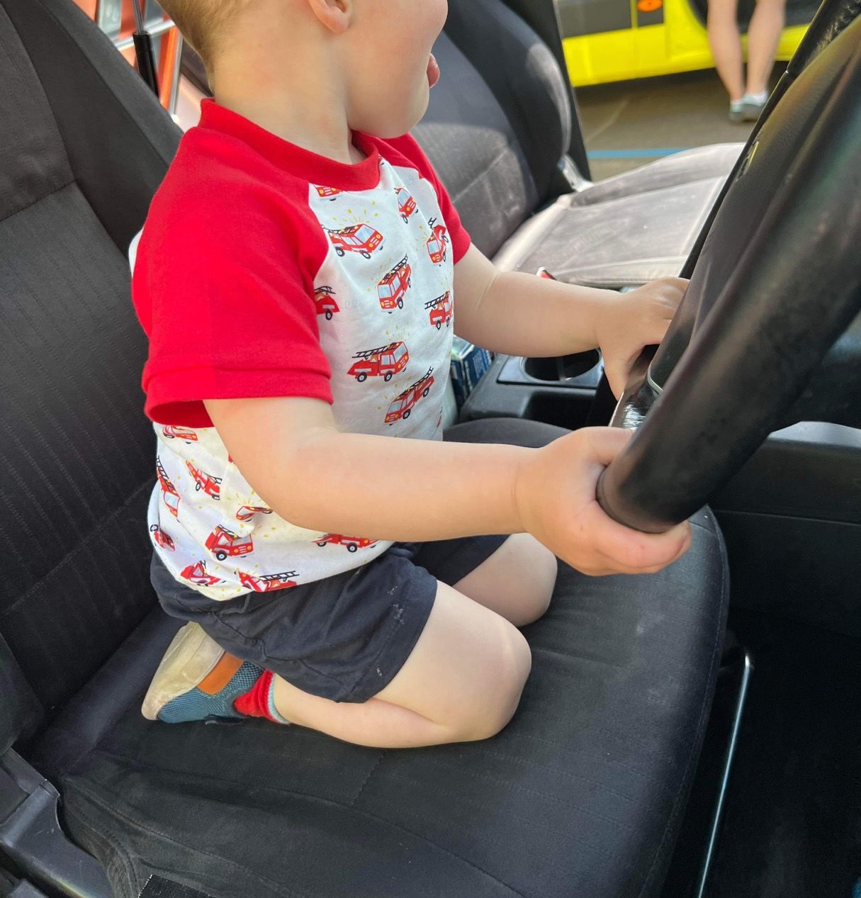 Customer photo review of Fire Engines Cotton Jersey Fabric