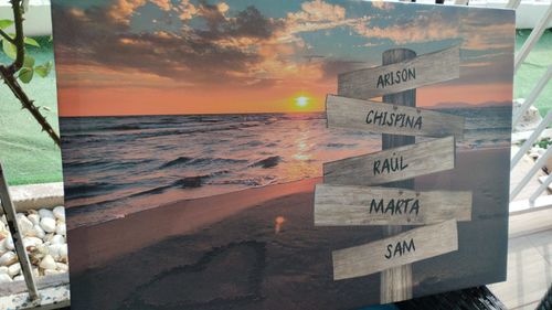 Customer photo review of Lienzo personalizado Corazon en la Playa
