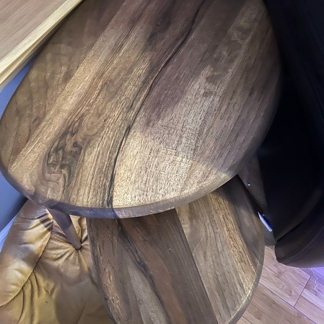 Customer photo review of Ercol Style Solid Walnut Set of Three Nesting Table