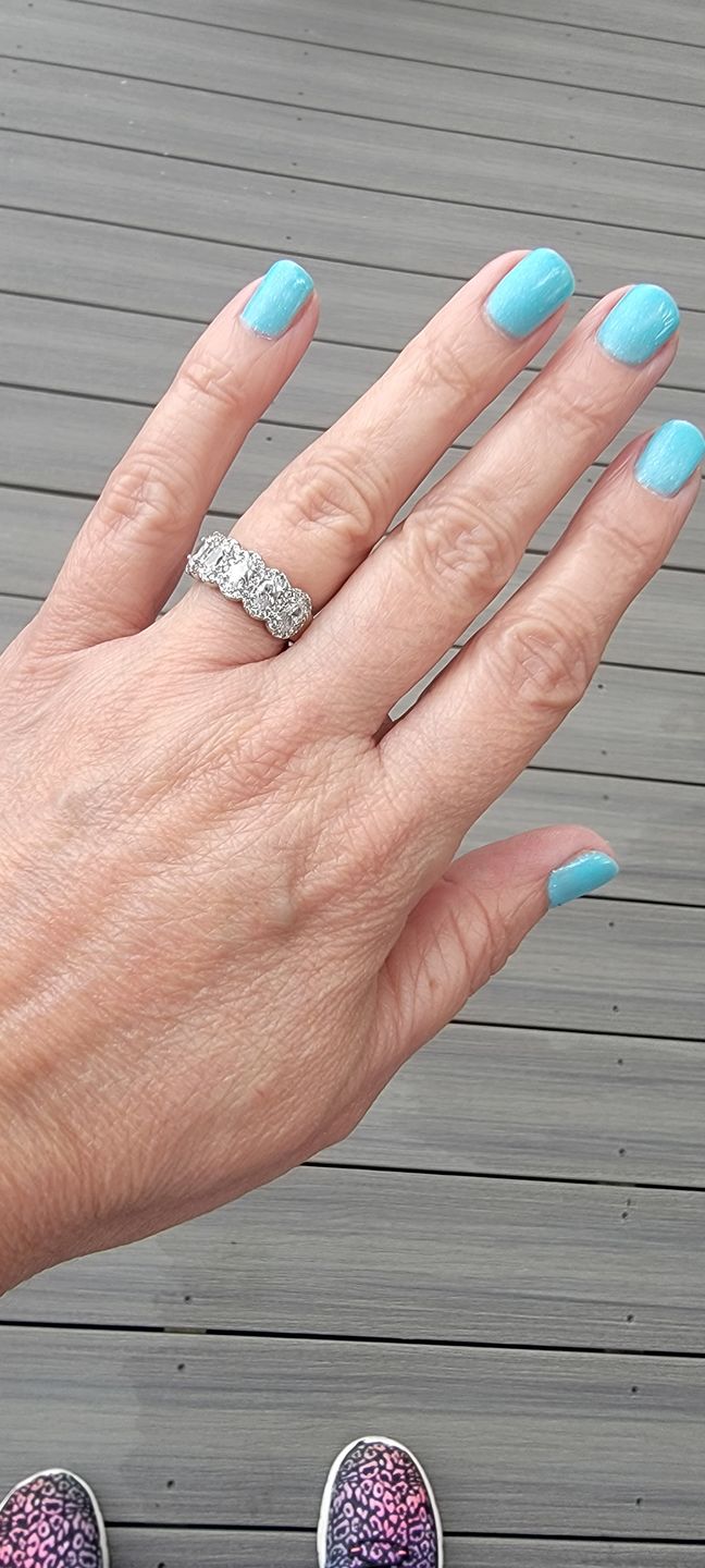 Customer photo review of 5-Stone CZ Band in Sterling Silver
