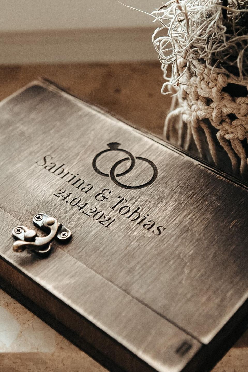Customer photo review of Wedding Photo Box Wooden Memory Print Box