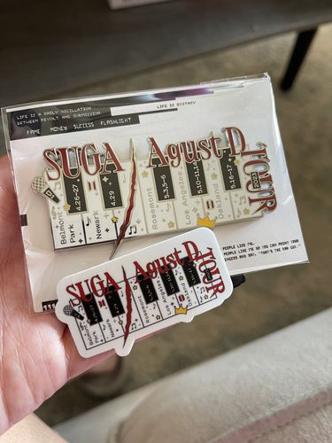 Customer photo review of [PREORDER] BTS Suga | Agust D Tour Enamel Pins