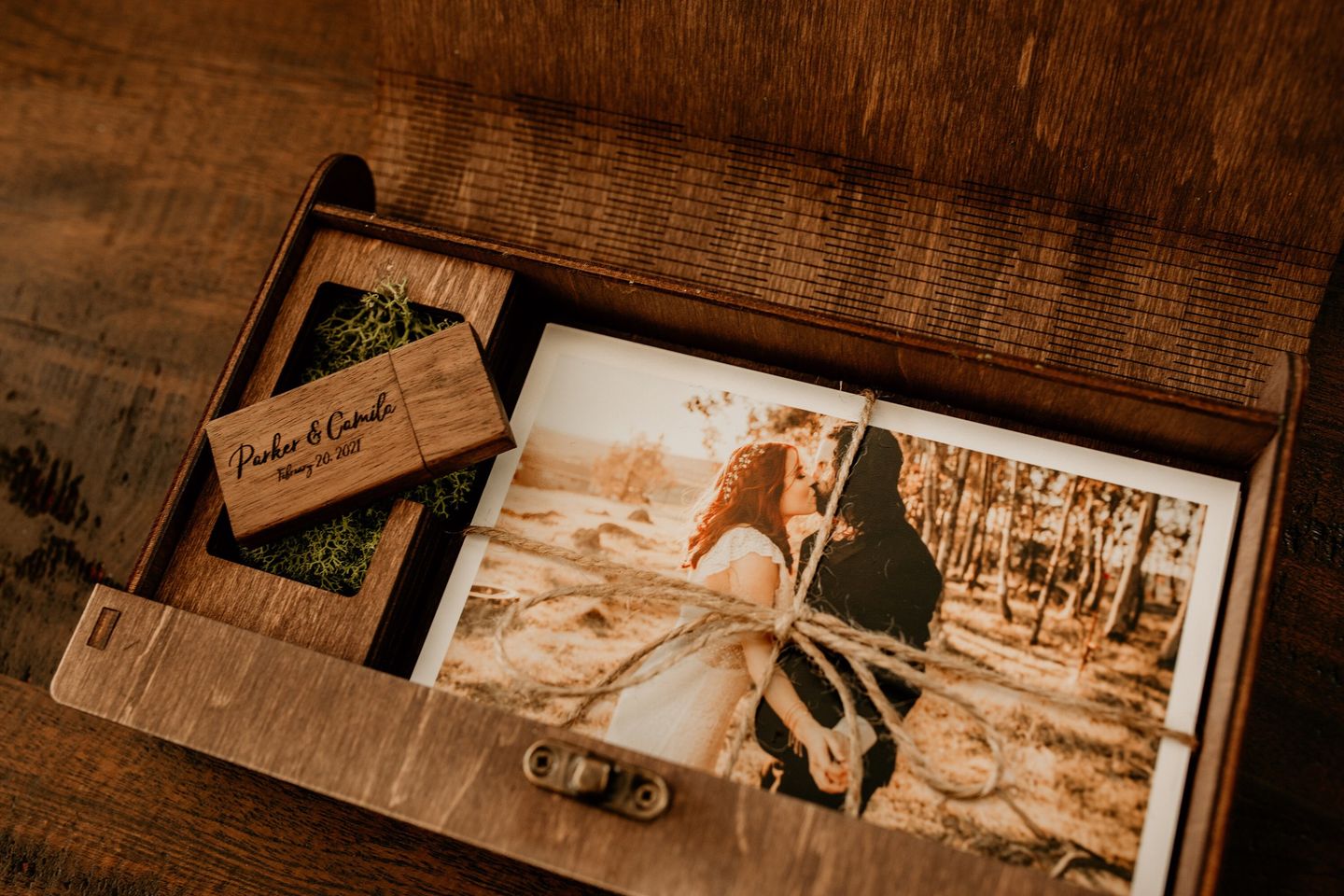 Customer photo review of Wedding Photo Box Wooden Memory Print Box