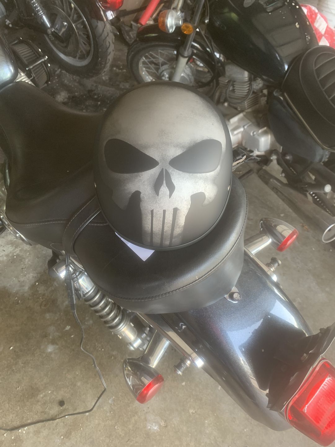 Customer photo review of Smallest Lightest SOA DOT Beanie Helmet / Skull
