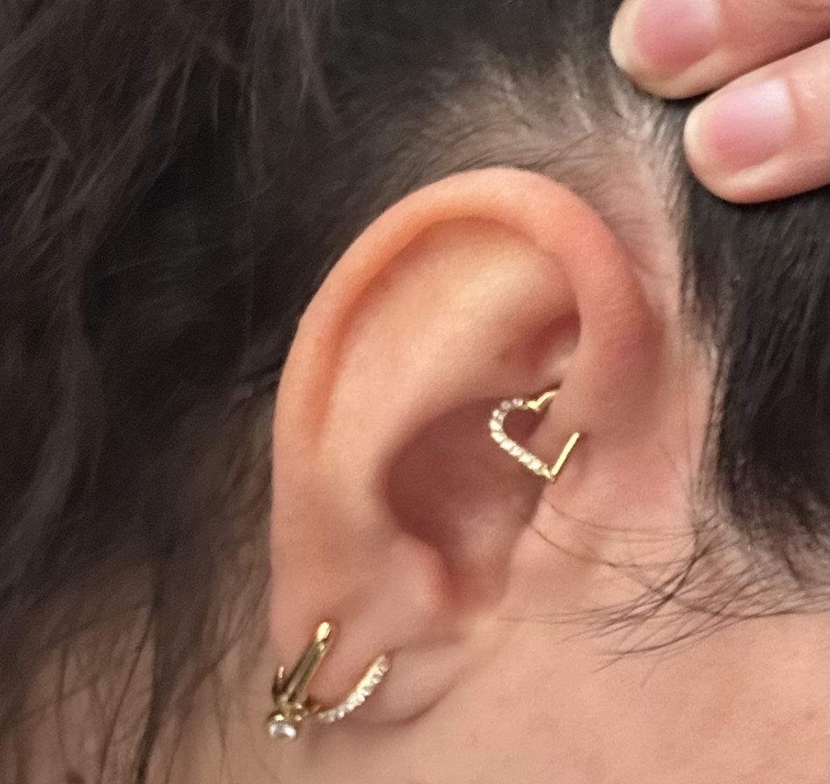 Customer photo review of Heart Clicker Piercing | Titan