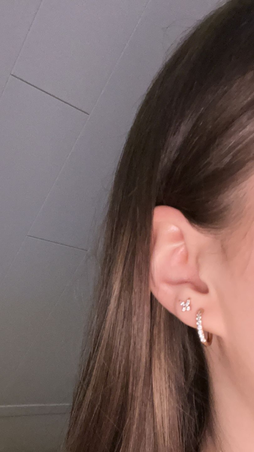 Customer photo review of Butterfly Piercing | Titan