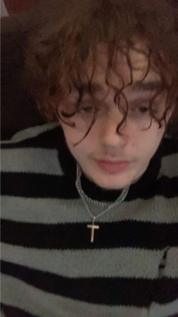 Customer photo review of 18K Gold Men's Double Layer Cross Pendant Charm Necklace