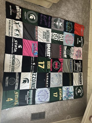 T-shirt quilt featuring michigan state university volleyball by Alyxandra from MI