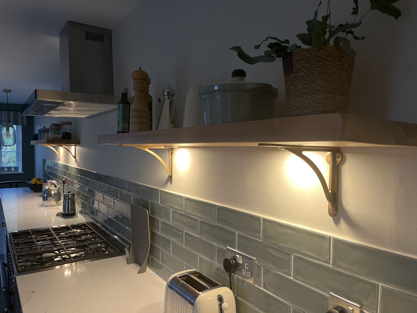 Customer photo review of Ironbridge Aged Brass Shelf Brackets
