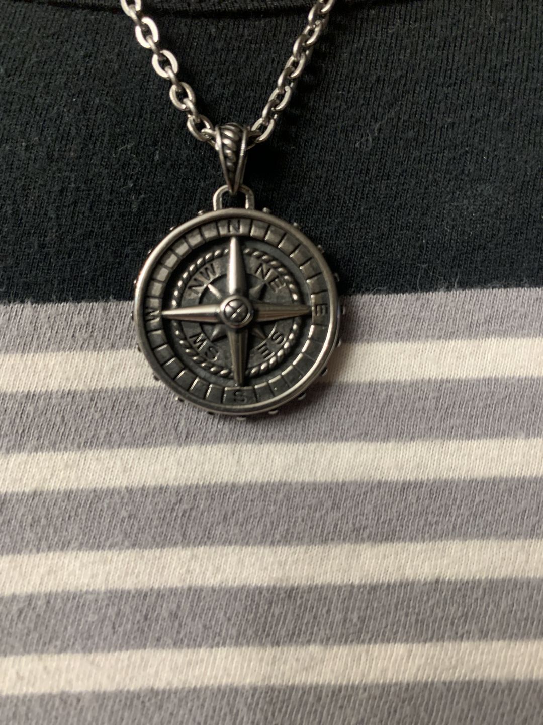 Customer photo review of Compass Pendant