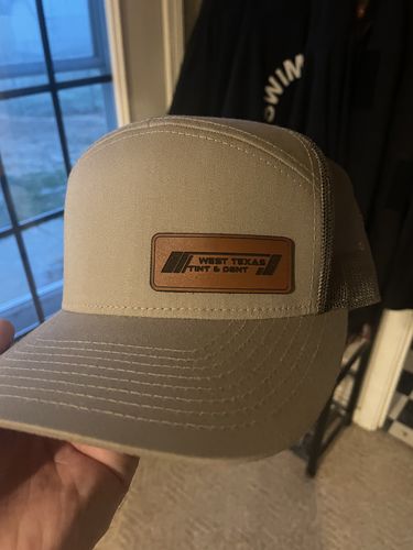 Customer photo review of Flat Bill Seven-Panel Leather Patch Hat - Richardson 168