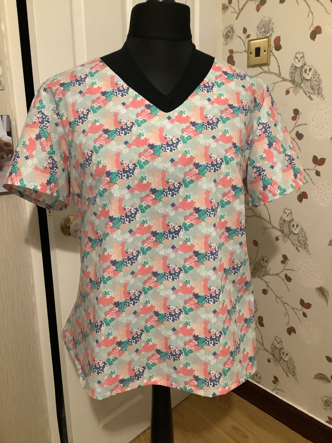 Customer photo review of Fresh Floral on Mint Polycotton Fabric