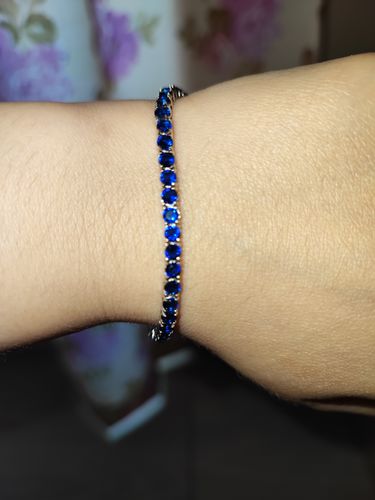 Customer photo review of Bracciale Tennis zirconi Blu 3mm