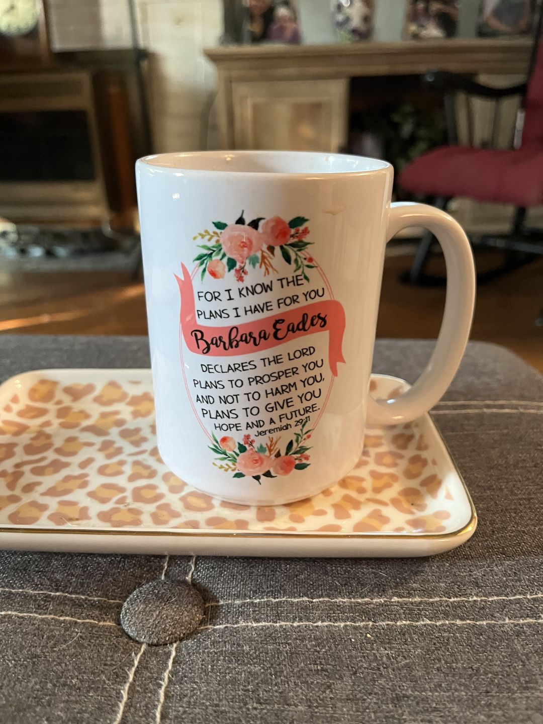 Customer photo review of Jeremiah 29:11 Personalized Name Coffee Mug | Bible Verse Mugs