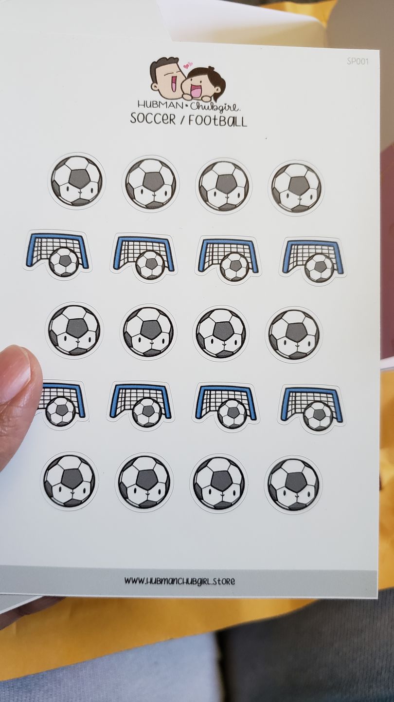 Customer photo review of Soccer / Football Planner Stickers