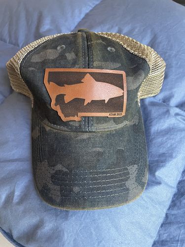 Customer photo review of Custom Leather Patch Legacy Trucker Hat