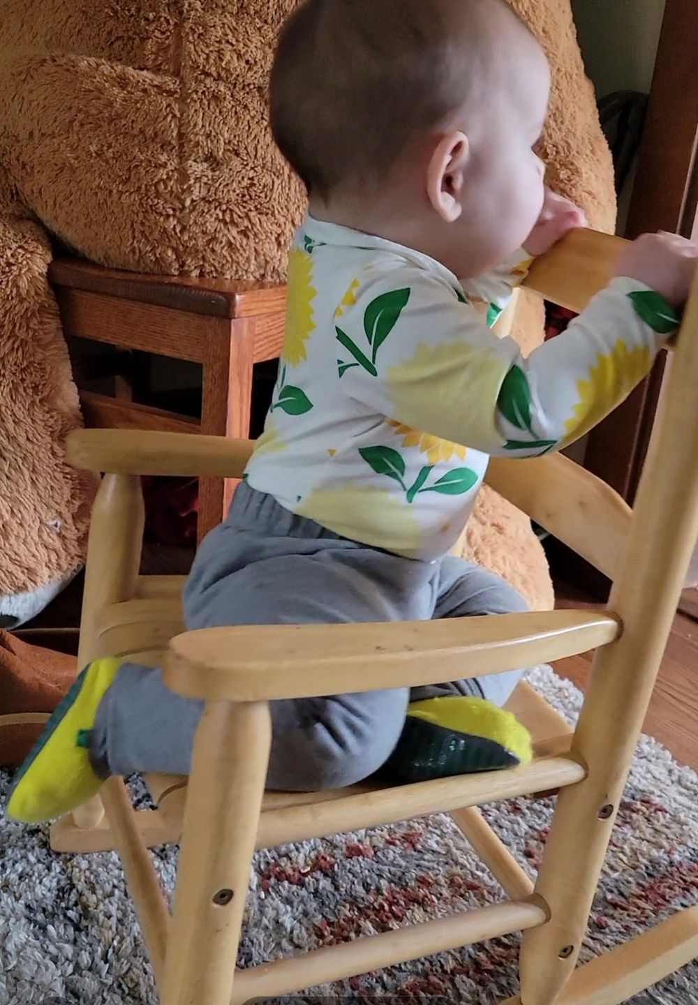 Customer photo review of Non-Slip Baby Socks | Three Amigos 3-Pack