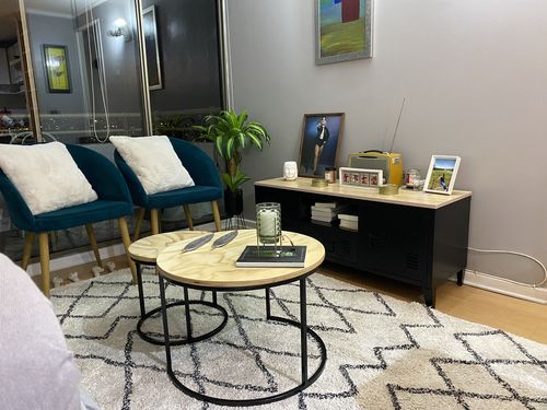 Customer photo review of Mesa de centro circular nido MIMA Negro